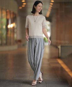 J.PRESS LADIES 【一枚で着映え】コットンスムース レース カットソー