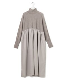 23区 L 【洗える】ギャザーコンビ ニットワンピース