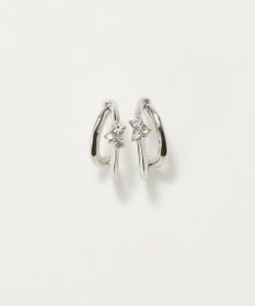 Phoebe 〈アレルギー対応〉シャイニーダブルフープセラミックピアス　シルバー