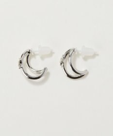 Phoebe 〈アレルギー対応〉シャイニーダブルフープセラミックピアス　シルバー