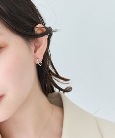 Phoebe 〈アレルギー対応〉シャイニーダブルフープセラミックピアス　シルバー