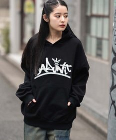 WEGO 【ユニセックス着用ITEM/SMLサイズ展開】グラフィックロゴプルパーカー