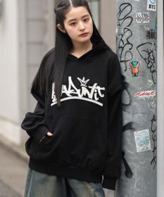 WEGO 【ユニセックス着用ITEM/SMLサイズ展開】グラフィックロゴプルパーカー