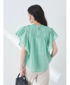 earth music&ecology コットンボイルフリルブラウス