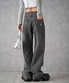 WEGO ヴィンテージウォッシュダメージデニムパンツ