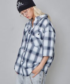 WEGO 【ユニセックス着用ITEM】グラフィックオンブレチェックシャツ（SS）