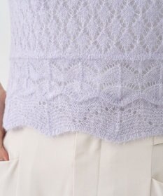 earth music&ecology キャットヤーン透かし編みニットプルオーバー