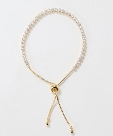 Phoebe ラインストーンスライドテニスブレスレット　ゴールド