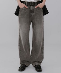 WEGO 【ウエスト調整可】ストレートデニムパンツ