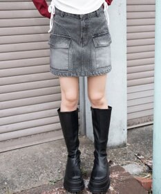 WEGO ヴィンテージウォッシュカーゴミニスカート
