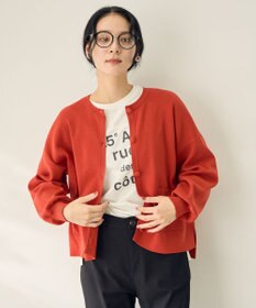 ANY スウェットライクニットカーディガン