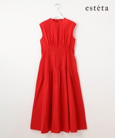 23区 L 【エステータ】シャイニータフタ ピンタック ワンピース