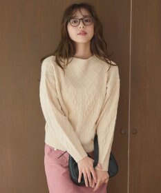 Feroux 【洗える】ケーブルアソート プルオーバーニット