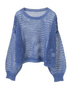 earth music&ecology スパンコールメッシュニットプルオーバー