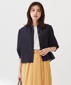 J.PRESS LADIES 【洗える】シアーブライトローン バンドカラー ブラウス