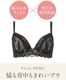 Wing ブラジャー 背中の段差を軽減 脇高設計 パーソナライズ設計 【脇も背中もきれいブラ】 Gカップまで対応 大きいサイズ KB2723 ウイング／ワコール