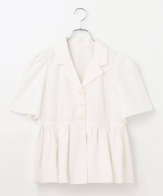 #Newans 【セレモニーにも】オープンカラーペプラムブラウス