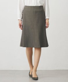 J.PRESS LADIES L 【洗える】T/Rアルガンシルク フレア スカート ブラウン系