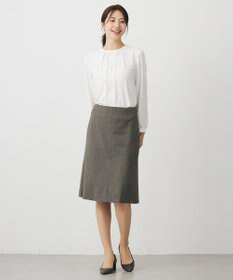 J.PRESS LADIES L 【洗える】T/Rアルガンシルク フレア スカート