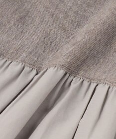 23区 L 【洗える】ギャザーコンビ ニットワンピース