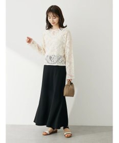 Green Parks カットジョーゼット裾フレアスカート