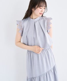 Green Parks ・ＥＬＥＮＣＡＲＥ　ＤＵＥ　リネンライクフリルブラウス