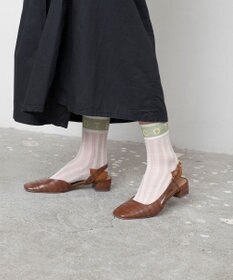 TRICOTE メッシュ　ストライプ柄ソックス