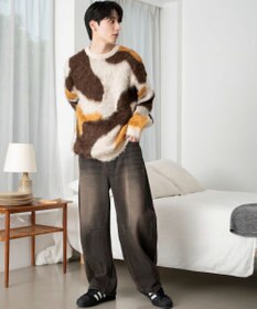 WEGO 【ユニセックス着用ITEM】マーブルシャギーニットプルオーバー