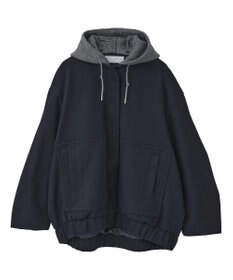 Green Parks ニットフード付きウーリーブルゾン