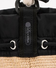 LeSportsac RAFFIA MINI BUCKET/ブラックラフィア