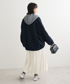 Green Parks ニットフード付きウーリーブルゾン