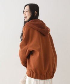 Green Parks ニットフード付きウーリーブルゾン