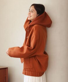 Green Parks ニットフード付きウーリーブルゾン