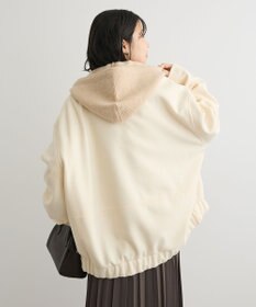 Green Parks ニットフード付きウーリーブルゾン