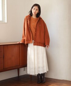 Green Parks ニットフード付きウーリーブルゾン