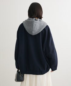 Green Parks ニットフード付きウーリーブルゾン