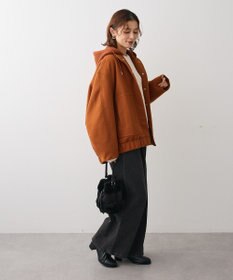 Green Parks ニットフード付きウーリーブルゾン