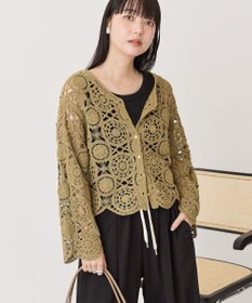 AMERICAN HOLIC クロシェニットVネックカーディガン