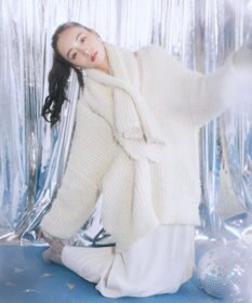 earth music&ecology カラーミックスシャギーカーディガン