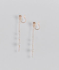 Phoebe 【金属アレルギー対応】【痛くないシリーズ】ドリッピングパールライトフィットイヤリング　シャンパンゴールド