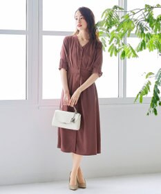 Tiaclasse 【新色追加・洗える】バックリボン前開きワンピース