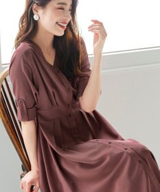 Tiaclasse 【新色追加・洗える】バックリボン前開きワンピース