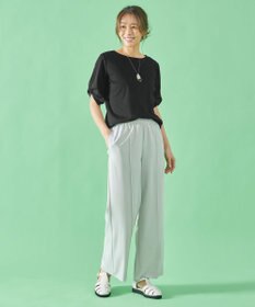 ANY 【接触冷感】シルケットスムース タックスリーブトップス