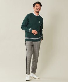 23区GOLF 裏地付きニットで温か【MEN】【蓄熱】ウールブレンド裏付 ニット