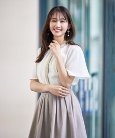 Tiaclasse 【新色追加・洗える】フロントタック配色ブラウス