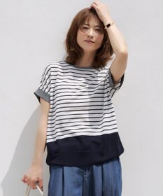 自由区 L 【WEB限定・洗える】ニットソーボーダー トップス