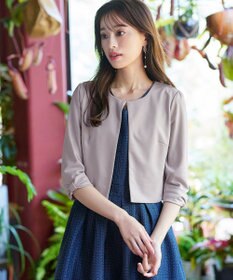 Tiaclasse L 【洗える】袖口リボンカットソーボレロカーディガン