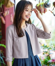 Tiaclasse L 【洗える】袖口リボンカットソーボレロカーディガン