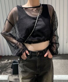 WEGO メッシュサイドドロストトップス