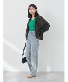 earth music&ecology ギャザーショートブラウス